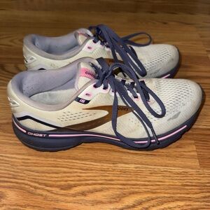 Brooks Women's Ghost Running Shoes - Blue and Pink
